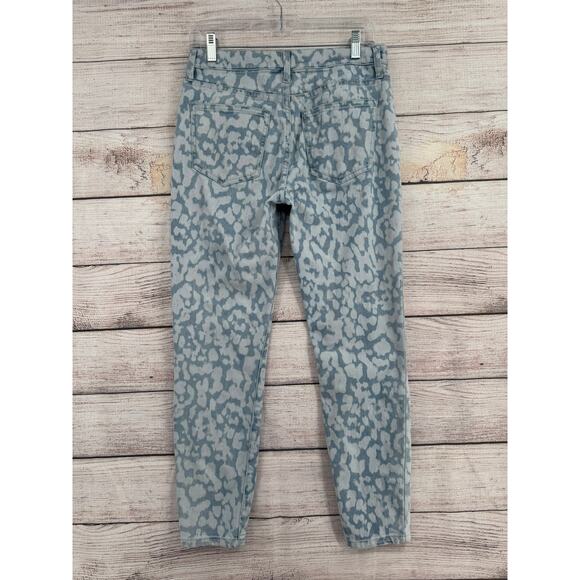 Current Elliott High Waist Stiletto Jeans Womens 27 Blue Inky Leopard - Picture 2 of 9